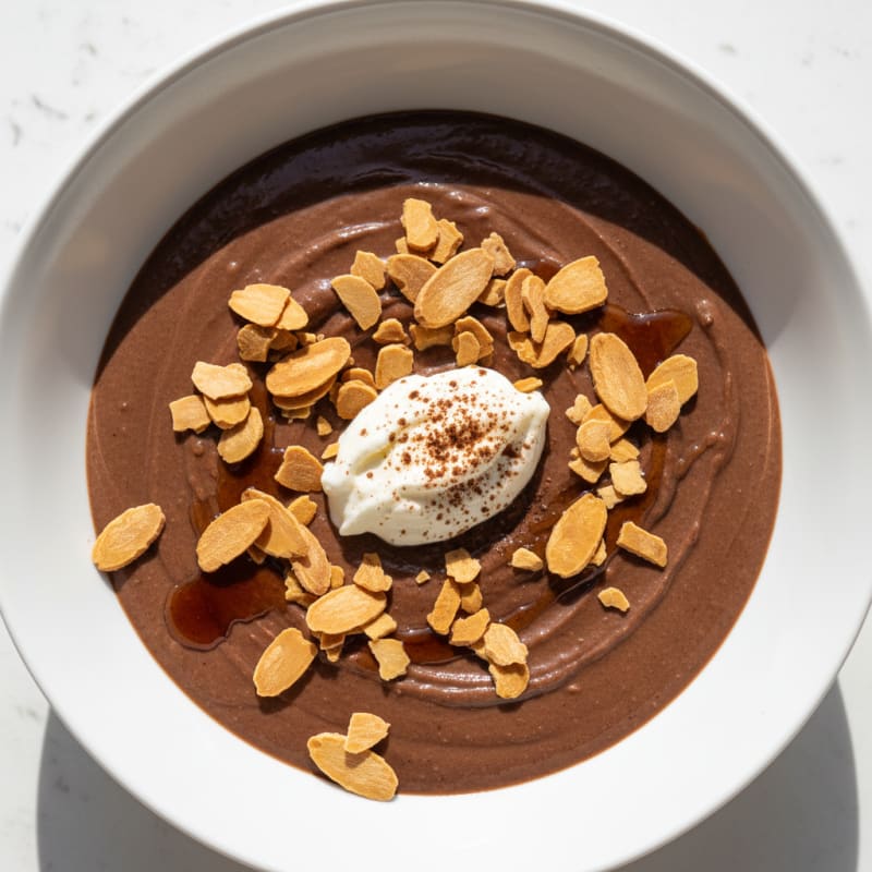 Silky Chocolate Protein Pudding with Almonds
