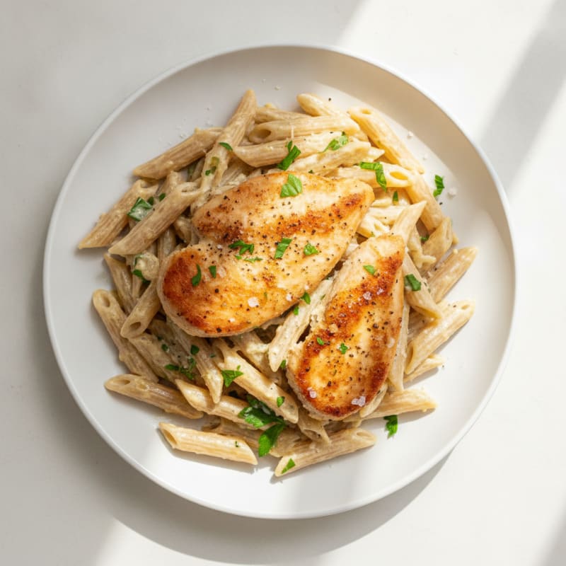 Garlic Parmesan Chicken Alfredo Pasta