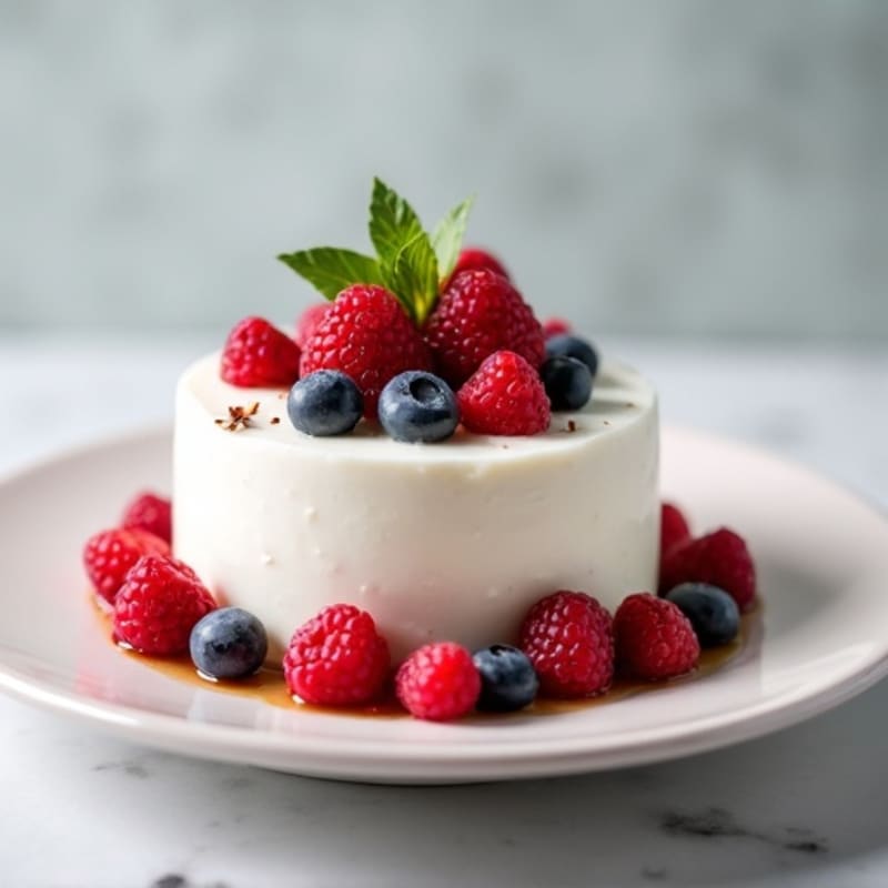 Greek Yogurt Protein Mousse with Mixed Berries