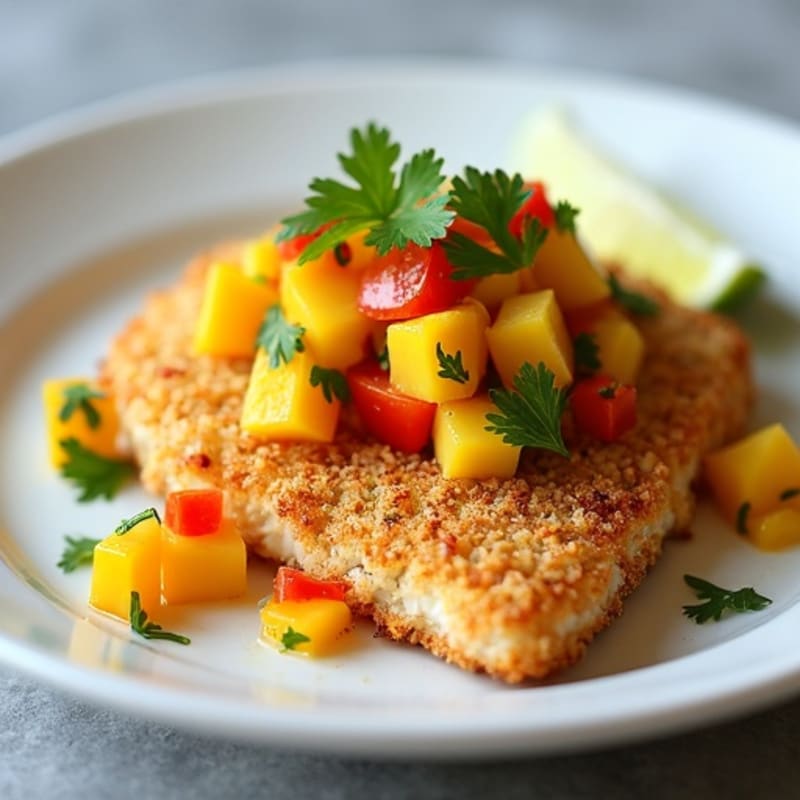 Crispy Coconut-Crusted Mahi Mahi with Mango Salsa