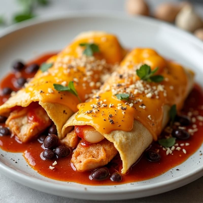 Baked Chicken and Black Bean Enchiladas