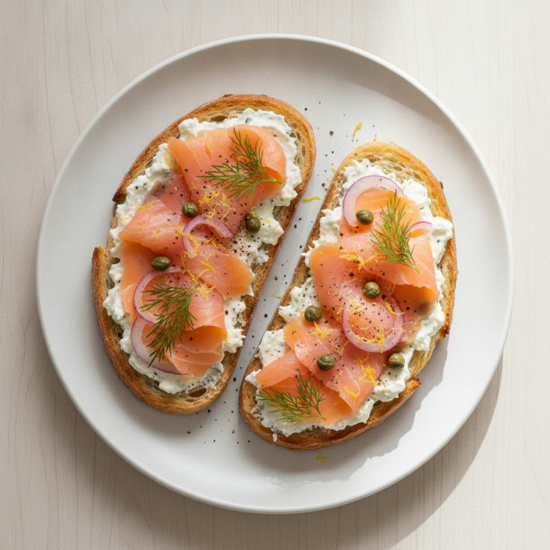 Smoked Salmon Sourdough Toast with Cream Cheese