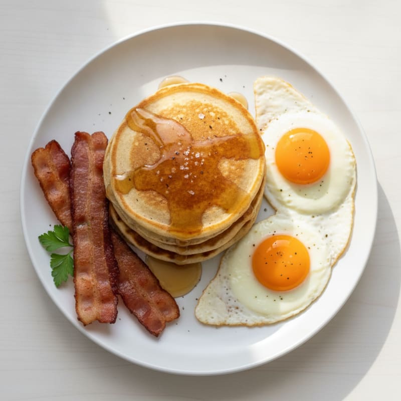 Fluffy Protein Pancakes with Savory Sides