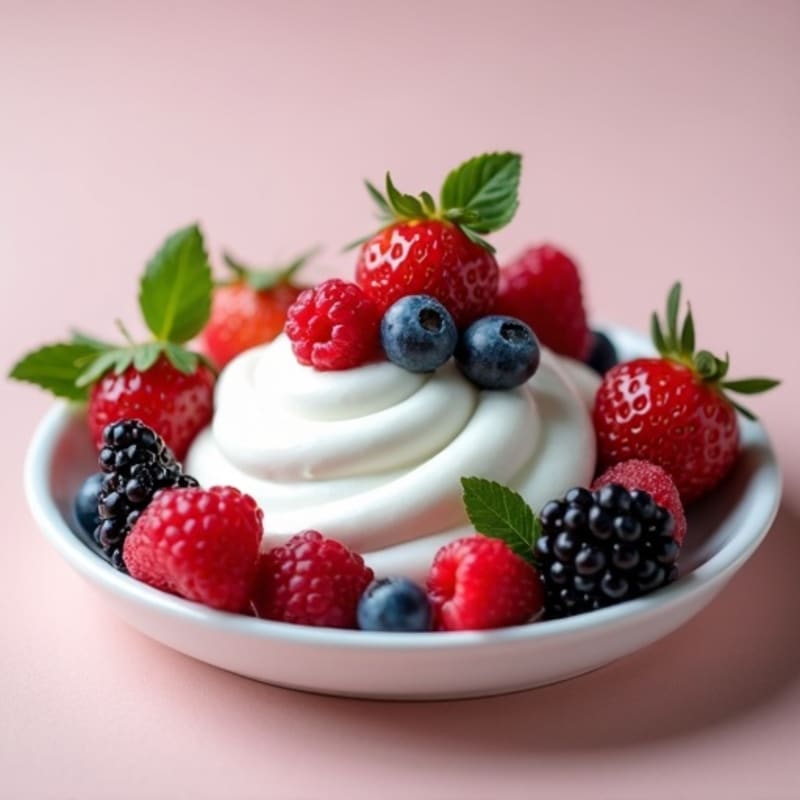 Silky Greek Yogurt with Protein Powder and Fresh Berries