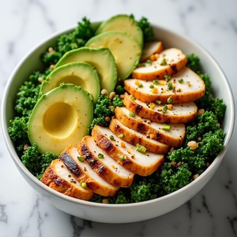 Crunchy Avocado Kale Bowl with Citrus Vinaigrette