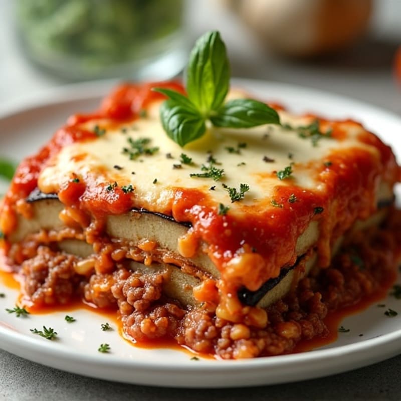 Creamy Eggplant and Ground Beef Bake