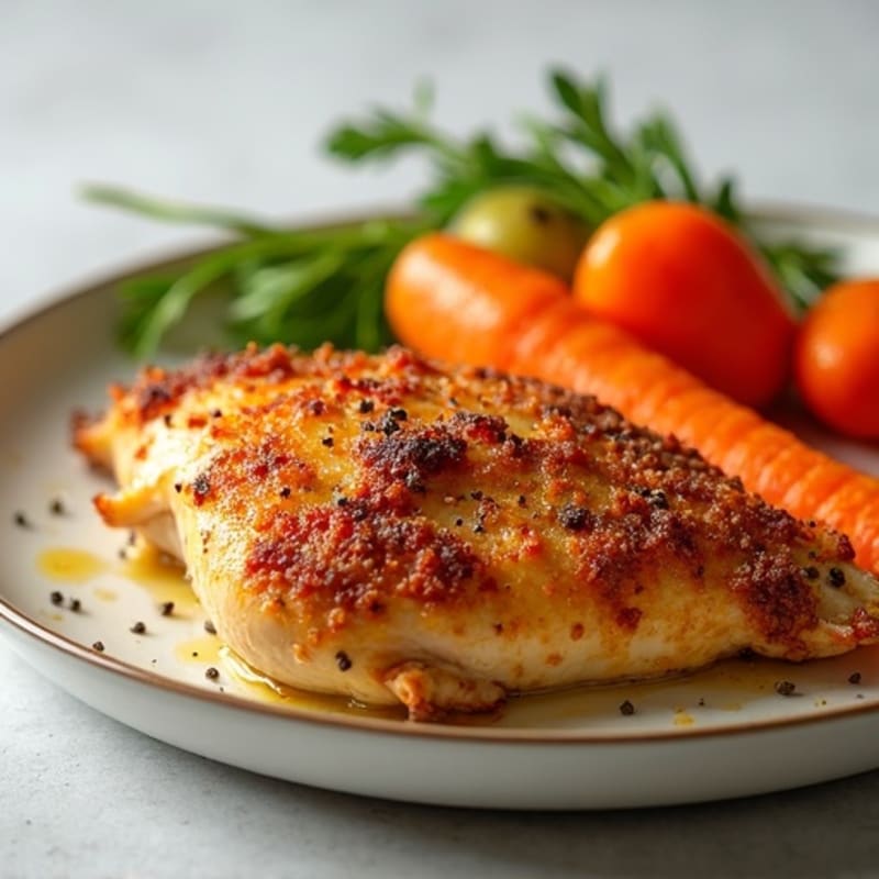 Crispy Buttermilk Baked Chicken with Roasted Root Vegetables