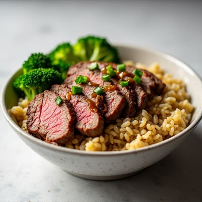 Ginger-Garlic Beef and Broccoli Rice Bowl