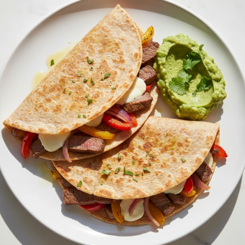 Carne Asada Quesadillas with Guacamole