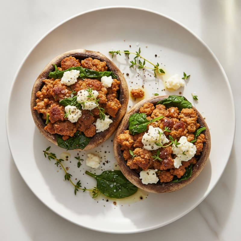 Goat Cheese and Herb Stuffed Portobello