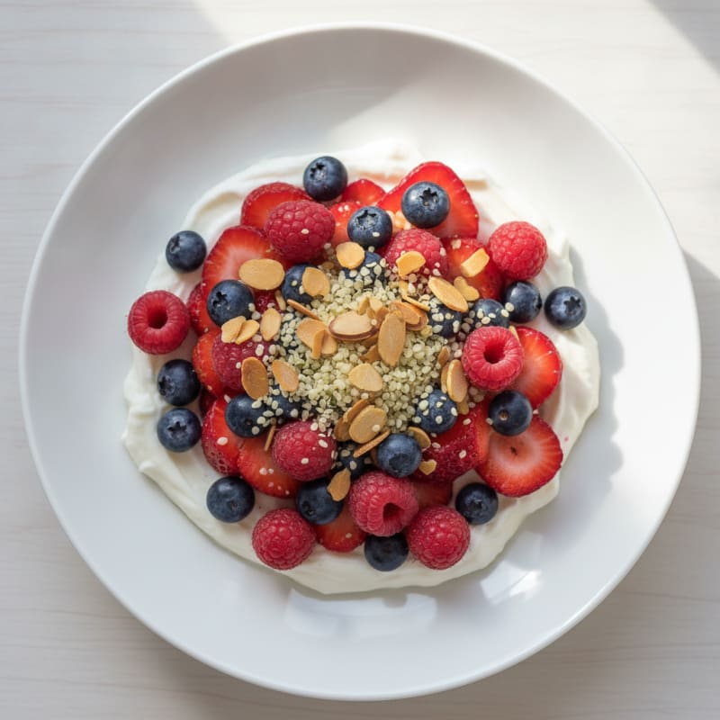 Greek Yogurt Protein Parfait with Mixed Berries