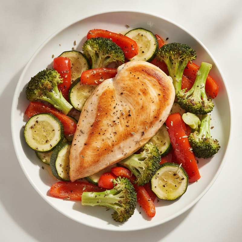 Pan-Seared Chicken with Roasted Vegetables