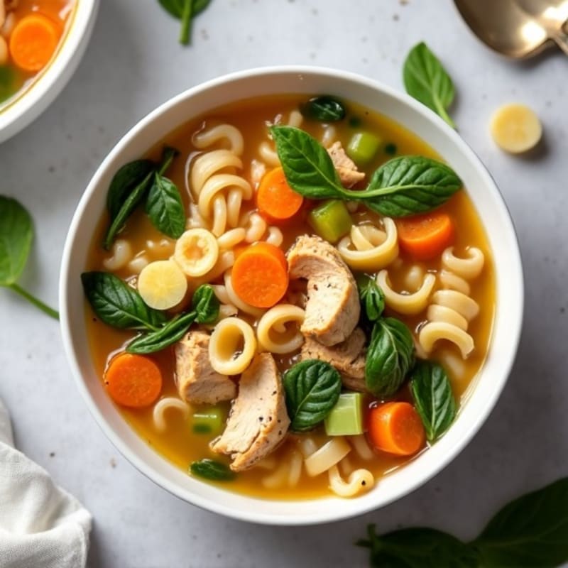 Hearty Chicken Noodle Soup with Fresh Vegetables