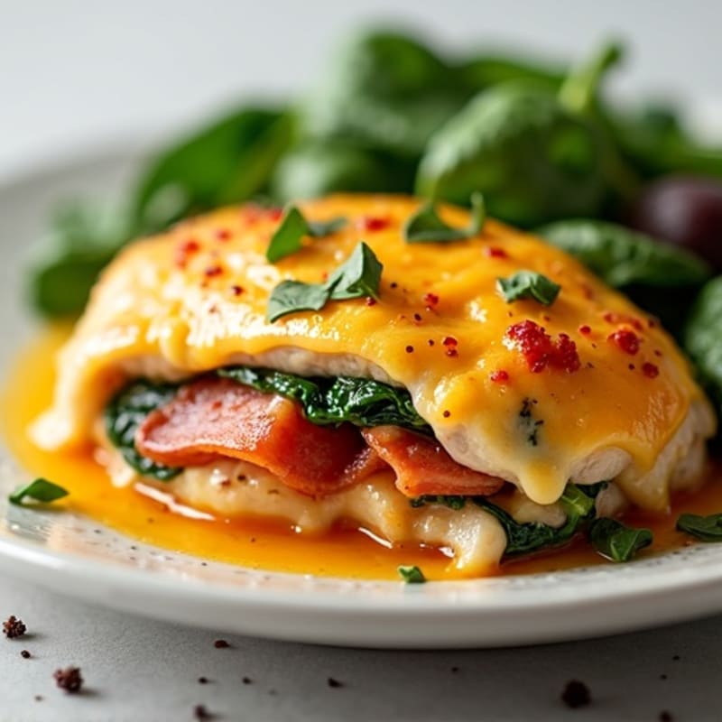 Baked Cheesy Stuffed Chicken with Zesty Turkey Pepperoni