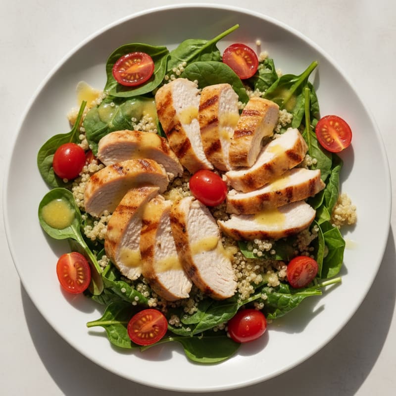 Grilled Turkey Breast Salad with Cherry Tomatoes and Quinoa