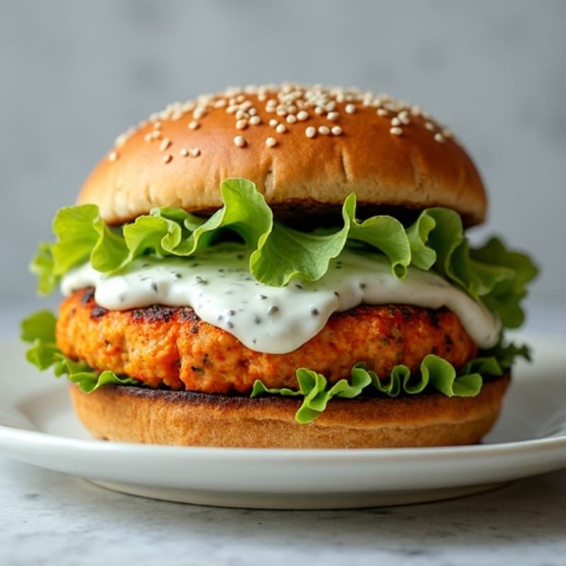 Lean Grilled Buffalo Turkey Burgers with Crispy Lettuce and Creamy Blue Cheese Dressing
