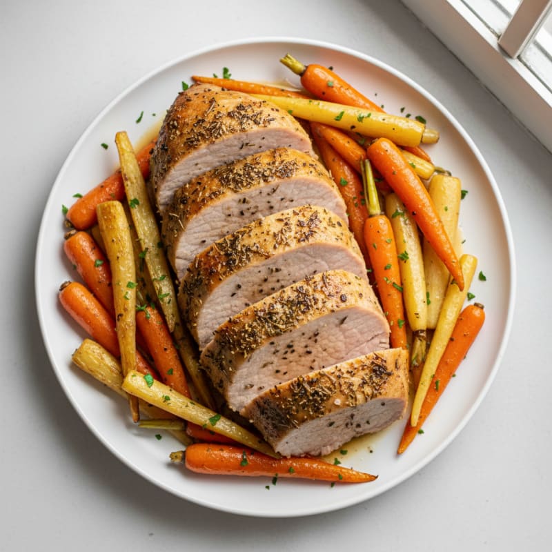 Tender Herb-Roasted Pork Loin with Root Vegetables