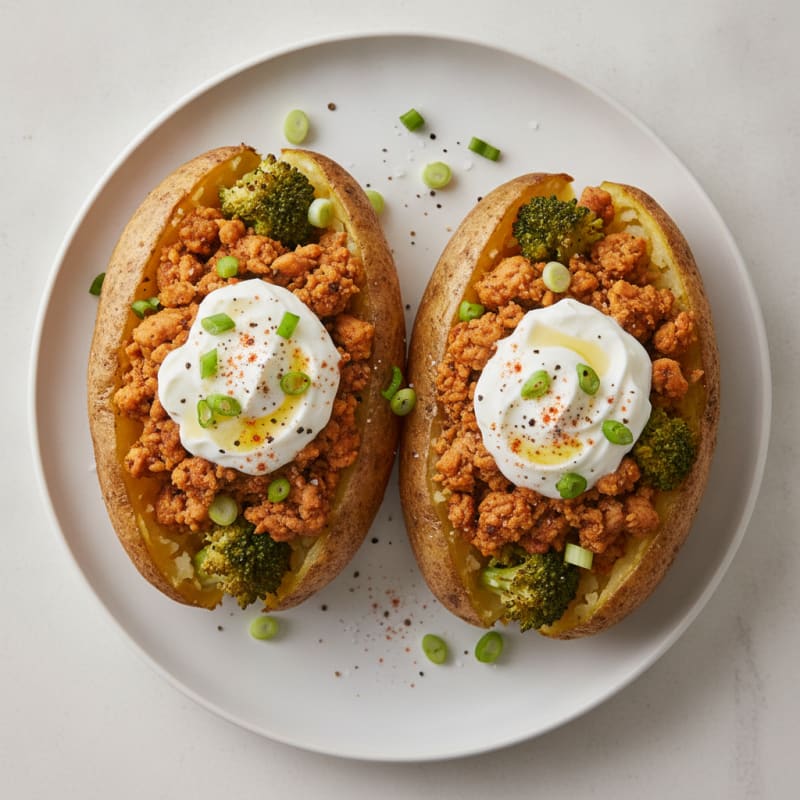 Loaded Baked Potatoes with Savory Toppings