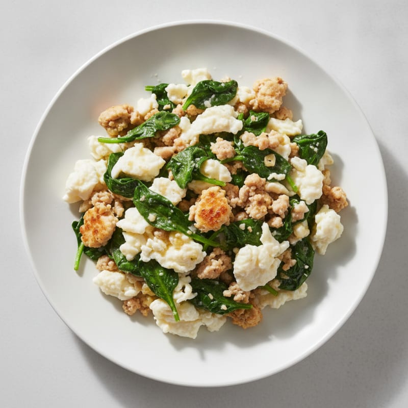 Egg White and Turkey Scramble with Spinach
