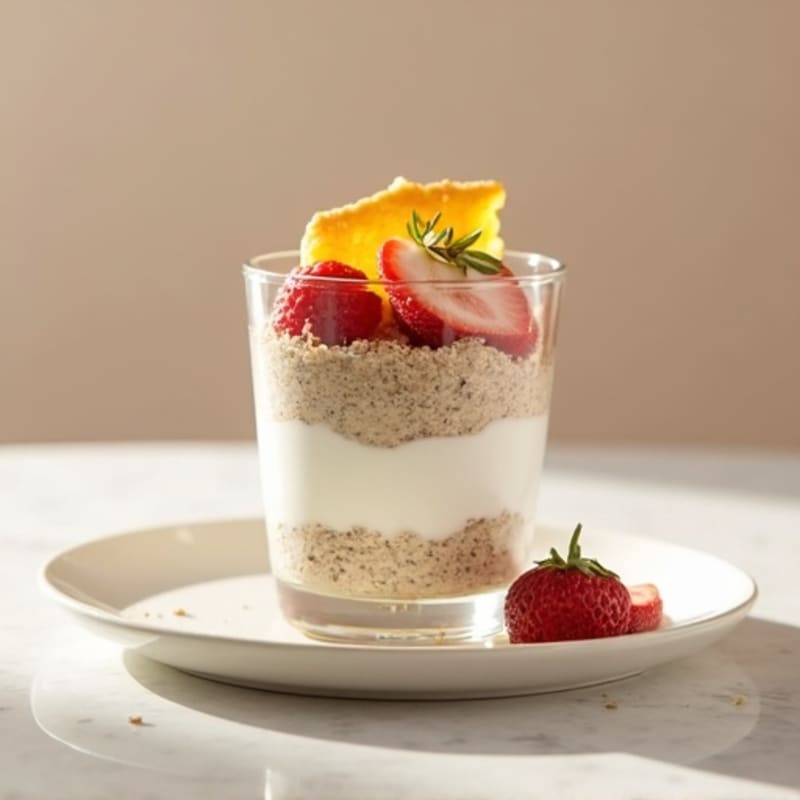 Creamy Greek Yogurt and Protein Powder Parfait with Chia Seeds