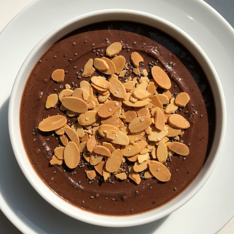 Silky Chocolate Protein Pudding with Almonds
