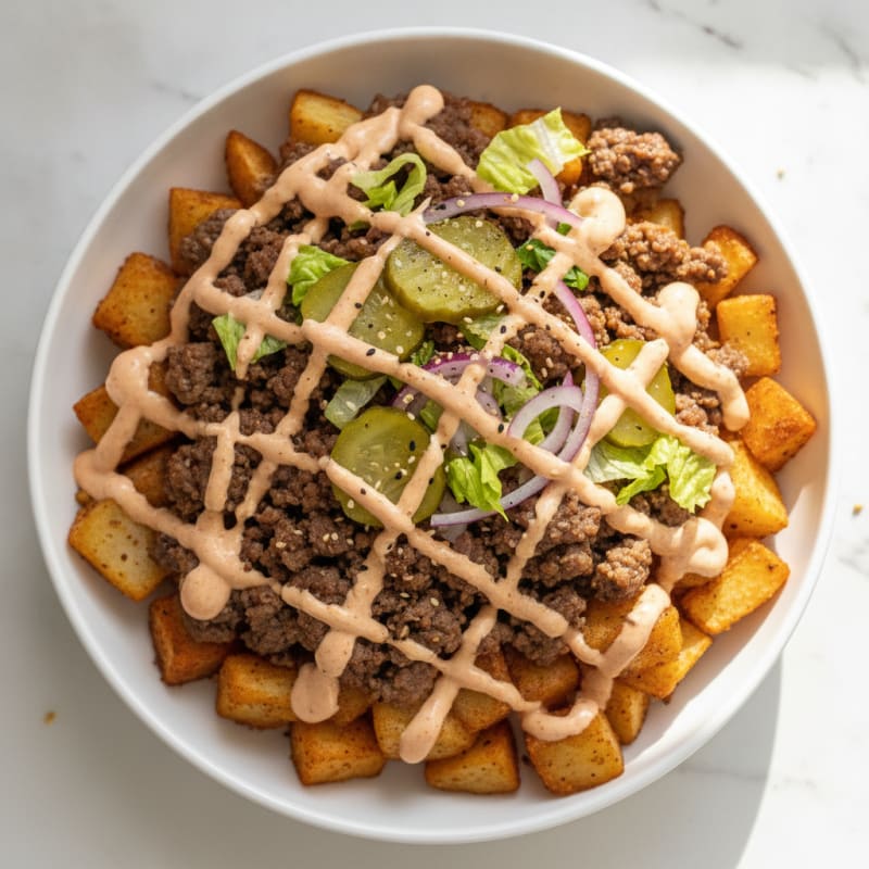 Loaded Big Mac Potato Bowl