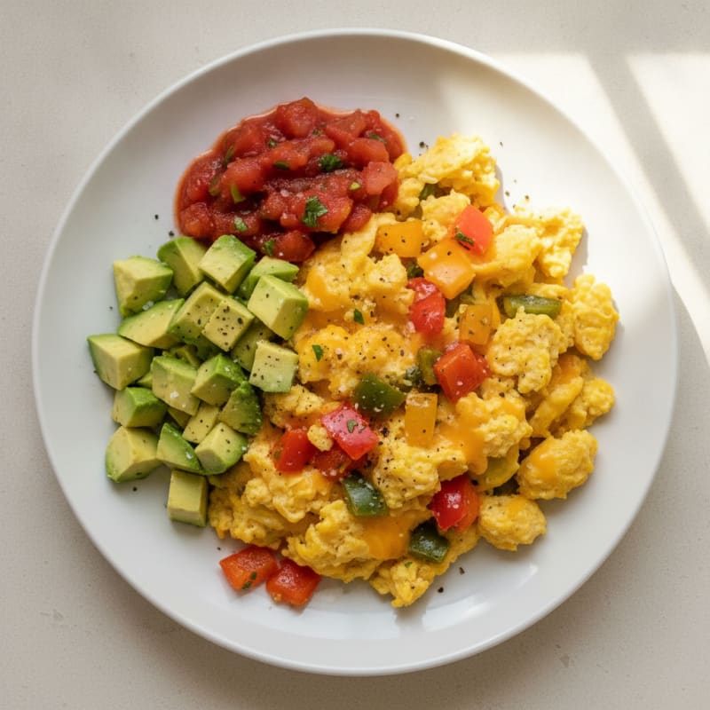 Southwest Scrambled Eggs with Avocado