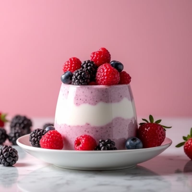 Creamy Greek Yogurt Protein Mousse with Mixed Berries