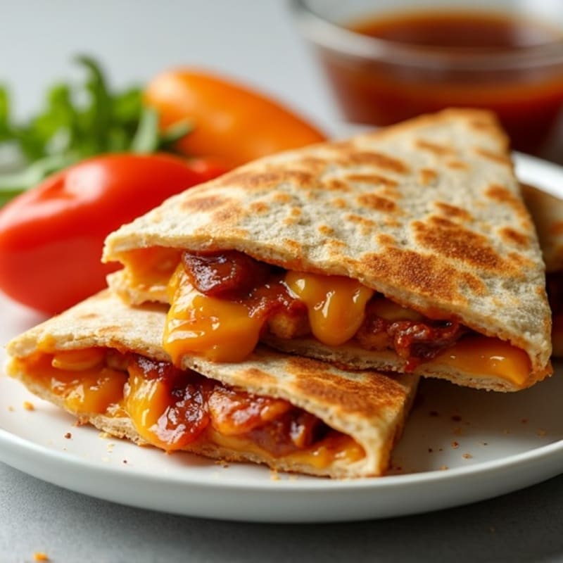 Crispy Whole Wheat BBQ Chicken Quesadillas