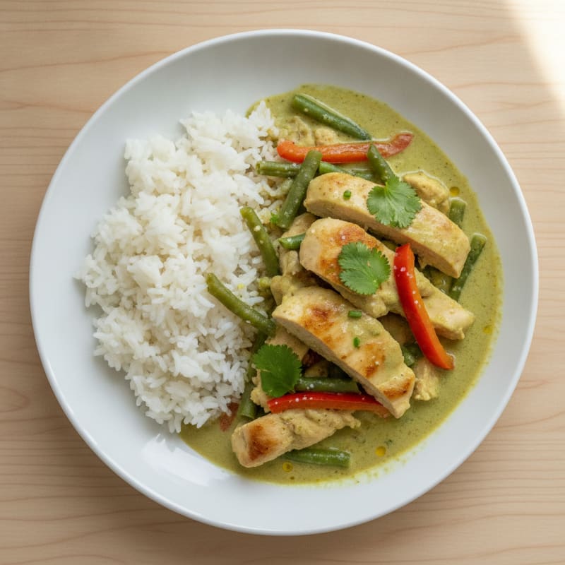 Chicken Green Curry with Jasmine Rice