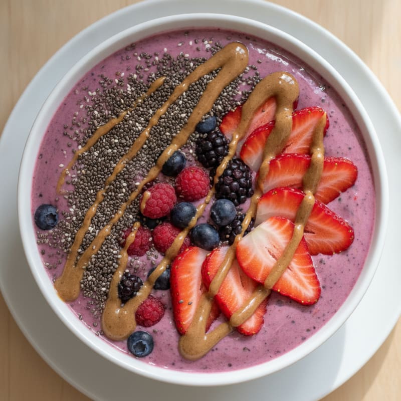 Protein Berry Smoothie Bowl with Chia Seeds