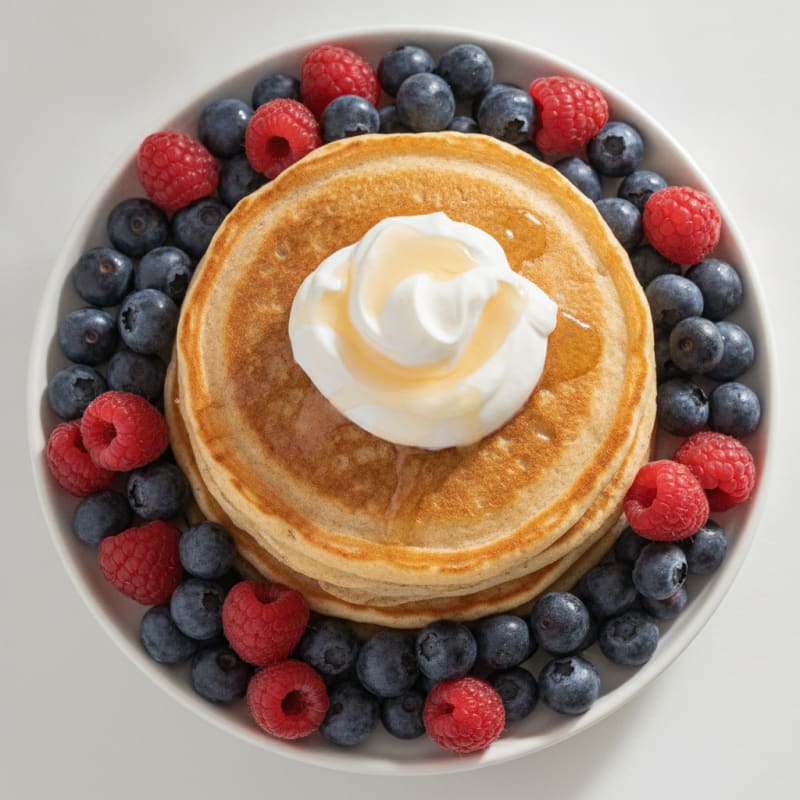 Fluffy Buttermilk Pancakes with Berries