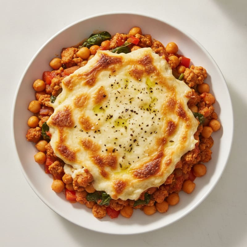 Mediterranean Ground Turkey and Chickpea Casserole