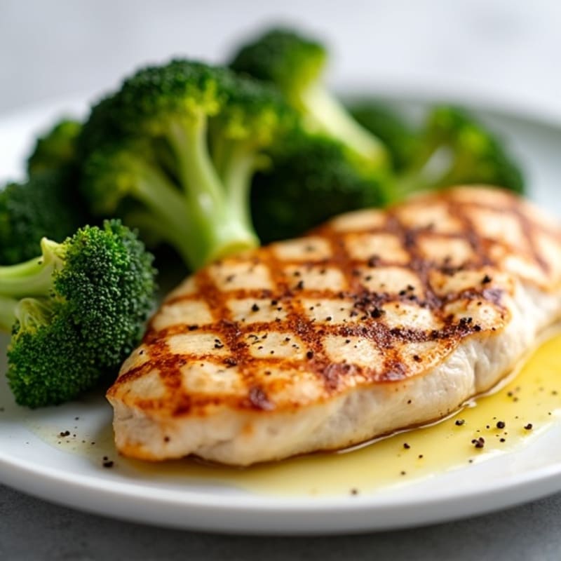 Grilled Chicken Breast with Roasted Broccoli