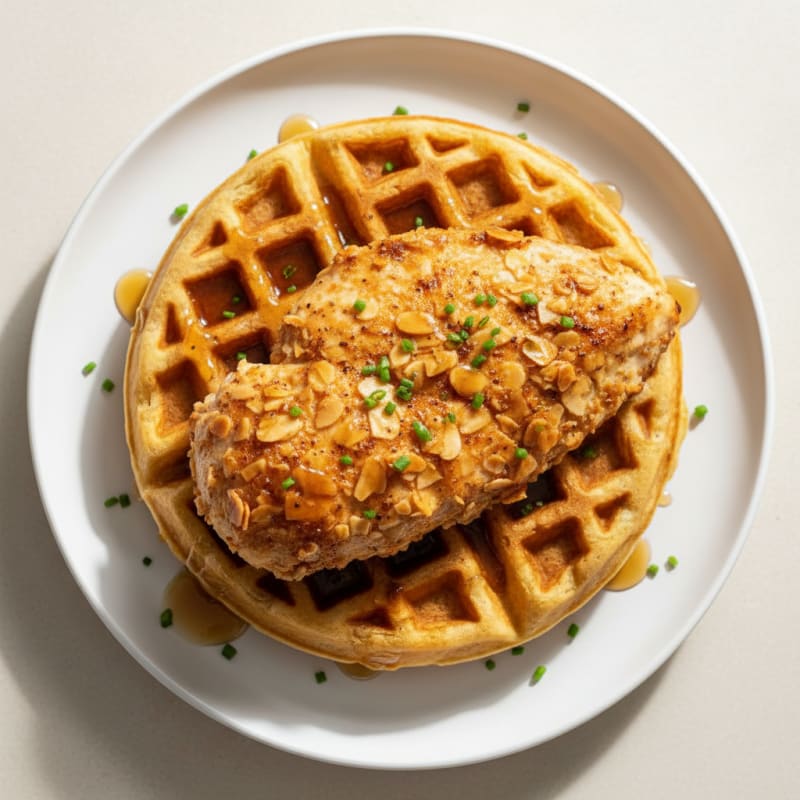 Crispy Almond-Crusted Chicken and Waffles