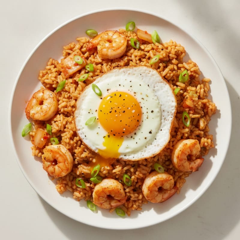 Kimchi Fried Rice with Fried Egg