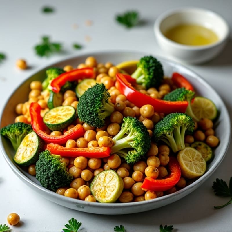 Sheet Pan Roasted Vegetables with Lemon Herb Dressing