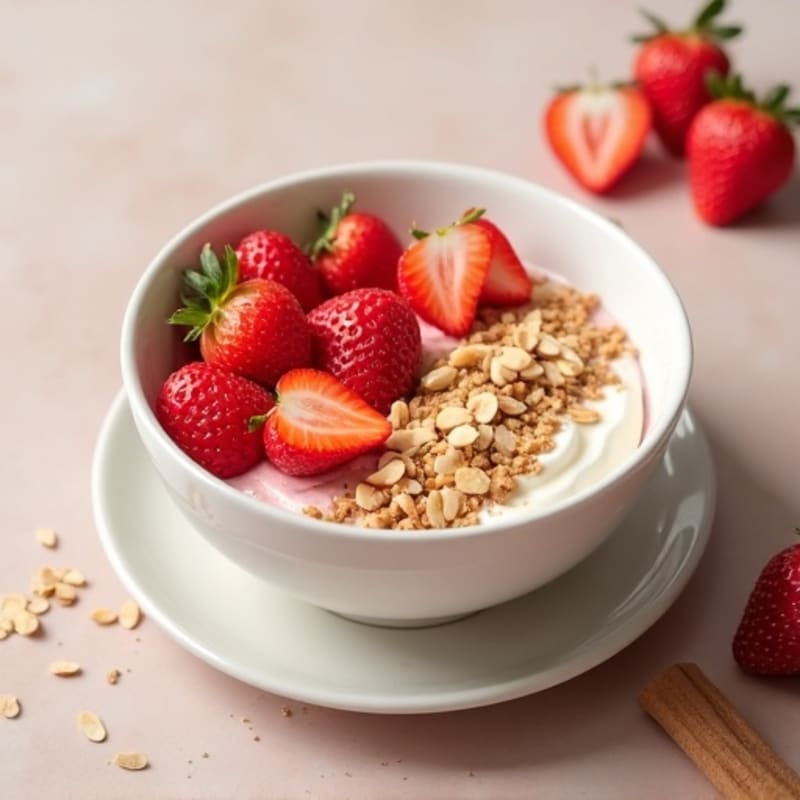 Creamy Strawberry Protein Bowl with Almond Crumble