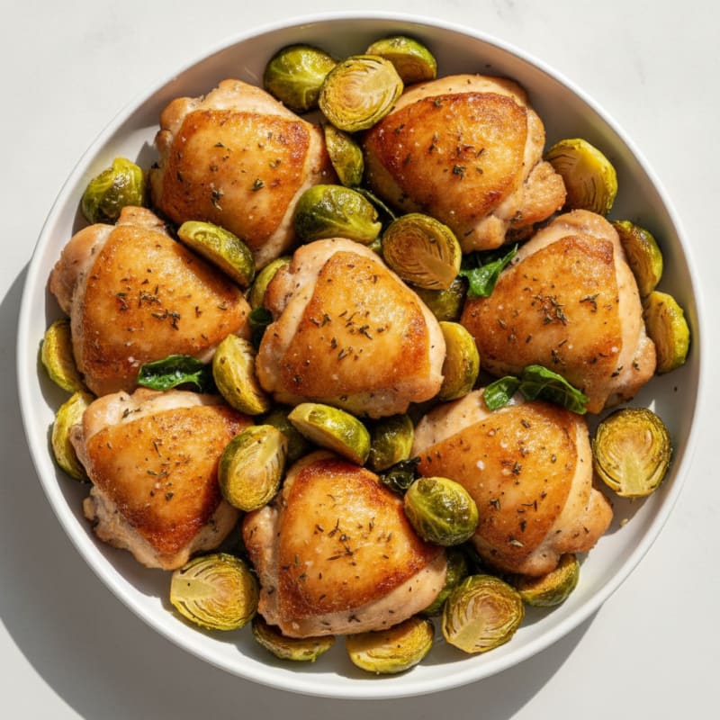 Roasted Chicken Thighs with Brussels Sprouts