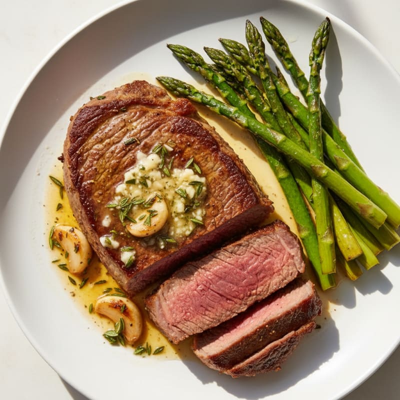 Crispy Pan-Seared Steak with Garlic Butter