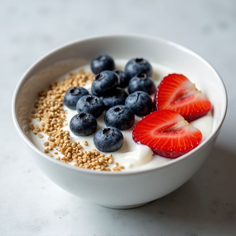 Greek Yogurt Bowl with Hemp Seeds and Blueberries