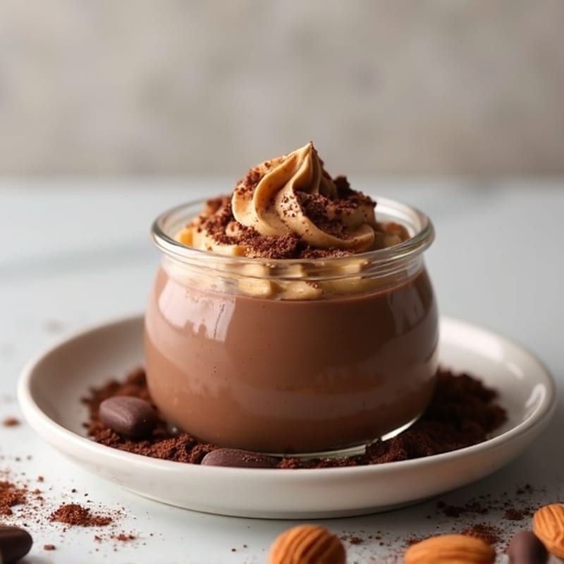 Silky Chocolate Protein Pudding with Almond Butter Swirl