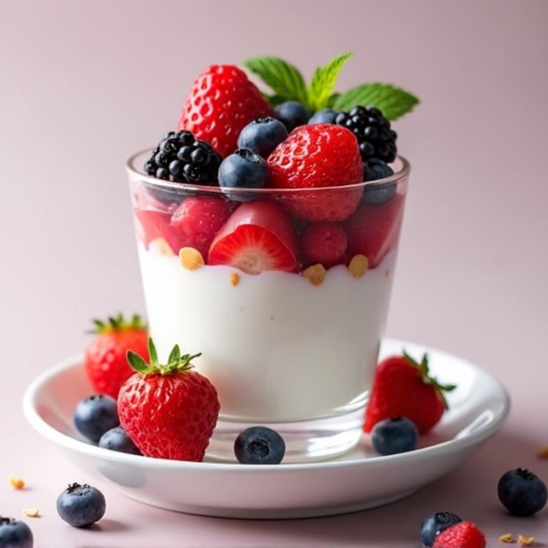 Greek Yogurt Protein Parfait with Mixed Berries