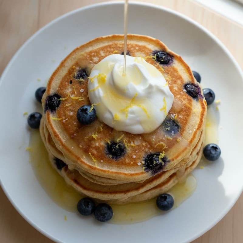 Blueberry Ricotta Pancakes with Lemon Zest