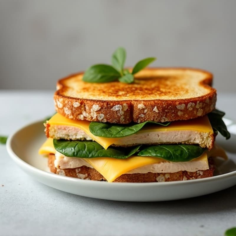Turkey and Spinach Layered Grilled Cheese