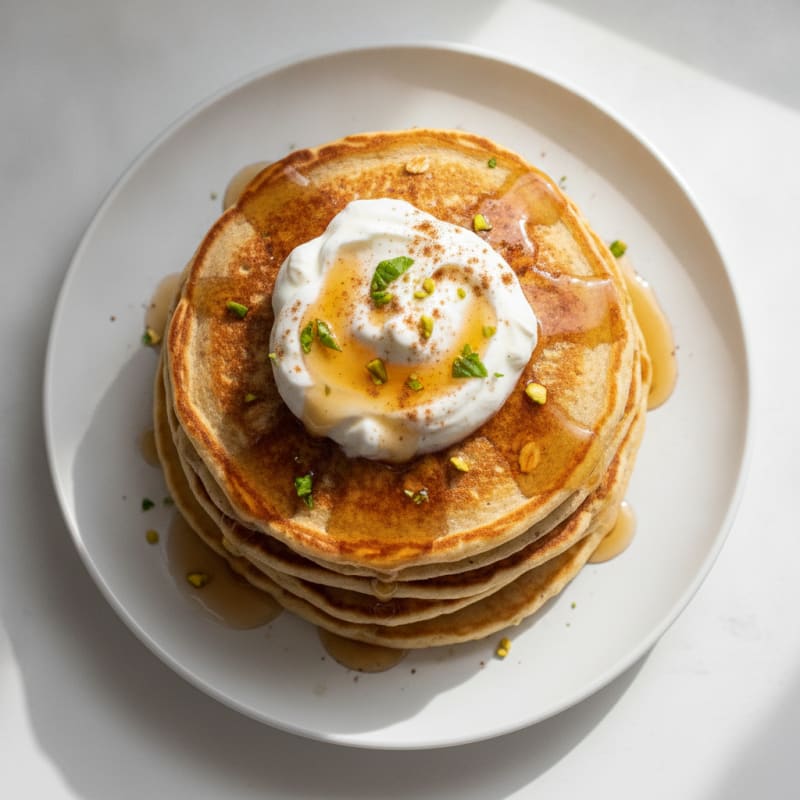 Maple Vanilla Oat & Cottage Cheese Pancakes