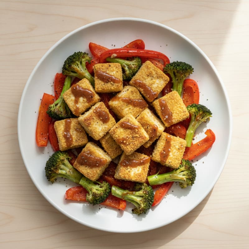 Pan-Seared Tofu with Roasted Vegetables