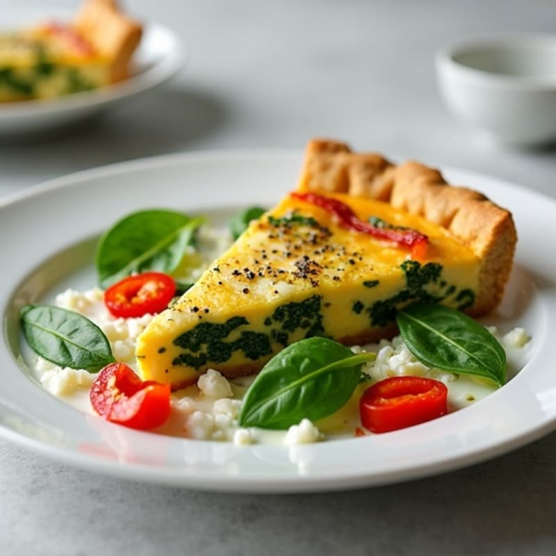 Crustless Savory Spinach Feta Quiche