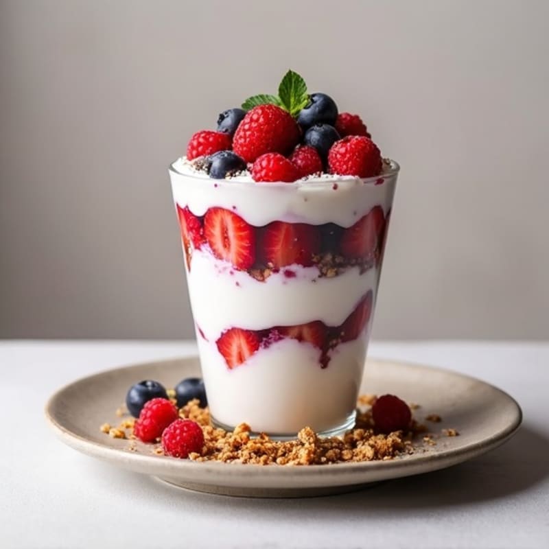 High-Protein Greek Yogurt Parfait with Chia and Mixed Berries