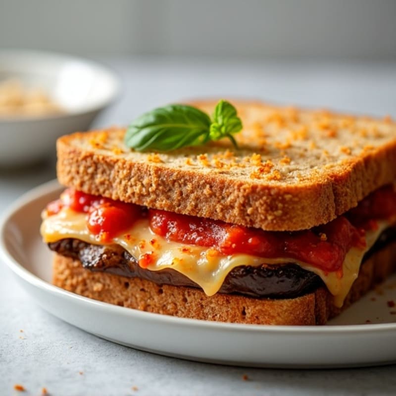 Crispy Baked Eggplant Parmesan Sandwich
